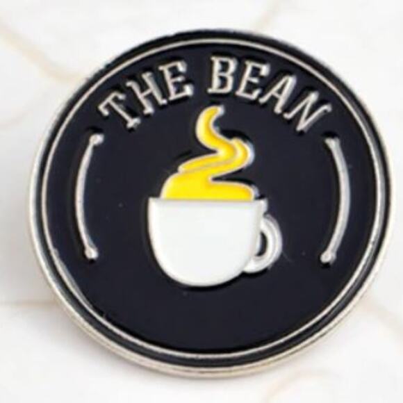Round The Bean Coffee Mug Pin Brooch - Picture 1 of 3